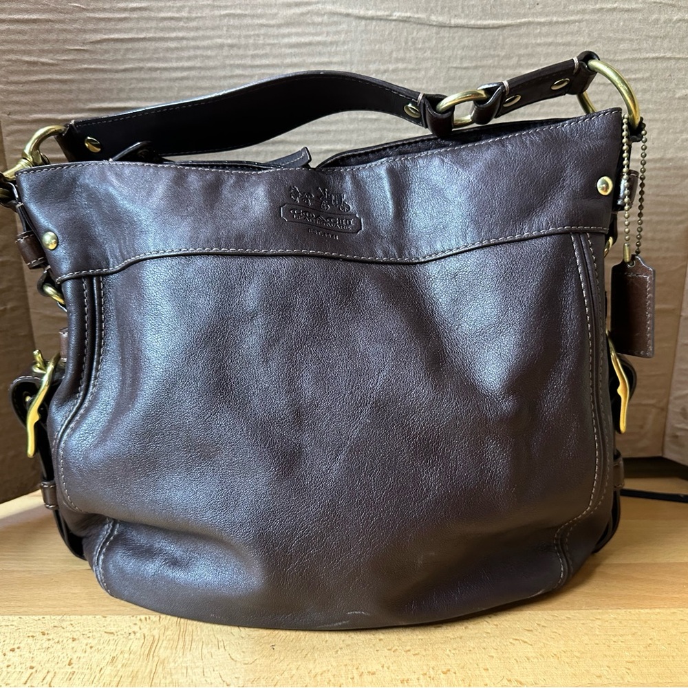 Coach Dark Brown Leather Shoulder Bag